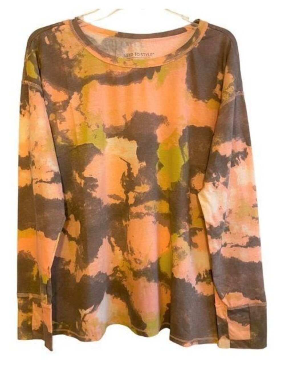 Seed Style Organic Cotton Watercolor Print Top LARGE (909)